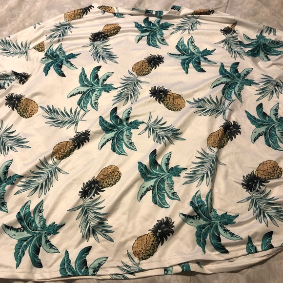 Plus Tropical & Pineapple Print Polyester Shirt - Picture 14 of 14